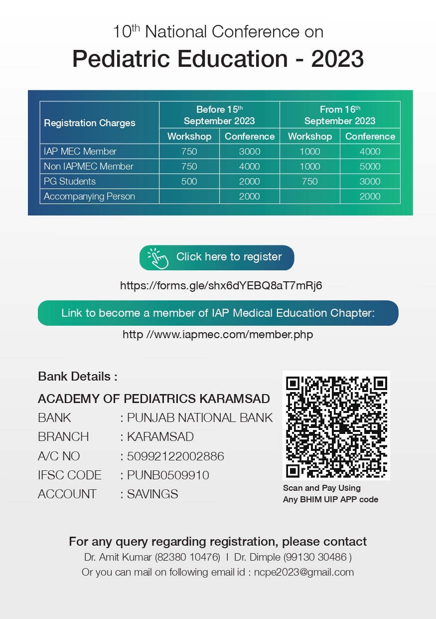IAPMEC MEDICAL EDUCATION CHAPTER OF THE INDIAN ACADEMY OF PEDIATRICS